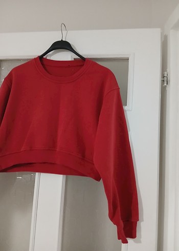 Kırmızı Kadın Oversize Sweatshirt - Görsel 5