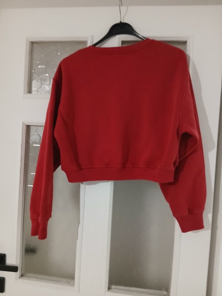 Kırmızı Kadın Oversize Sweatshirt - Görsel 2