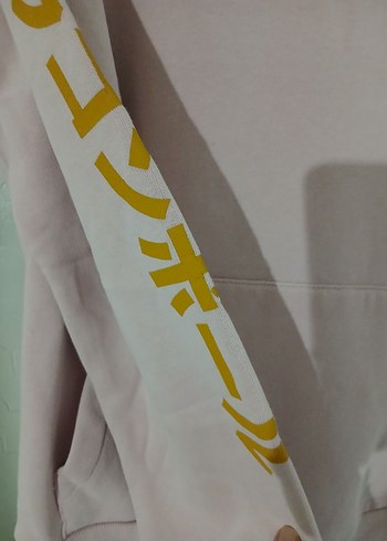 Pembe Kapüşonlu Uzun Kollu Sweatshirt - Görsel 5