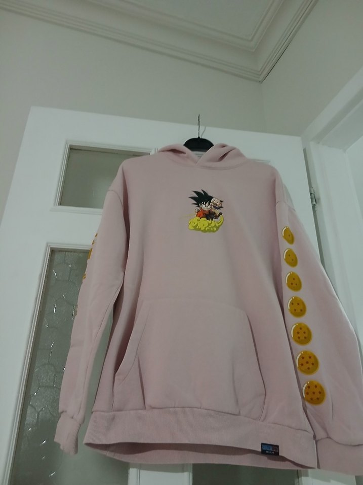 Pembe Kapüşonlu Uzun Kollu Sweatshirt - Görsel 4