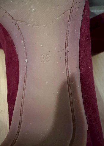 Bordo Süet Dolgu Topuklu Kadın Ayakkabı - Görsel 2