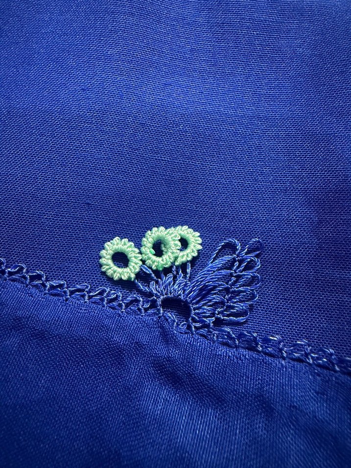 Mavi el emeği ç iğne oyası yazma - Görsel 3