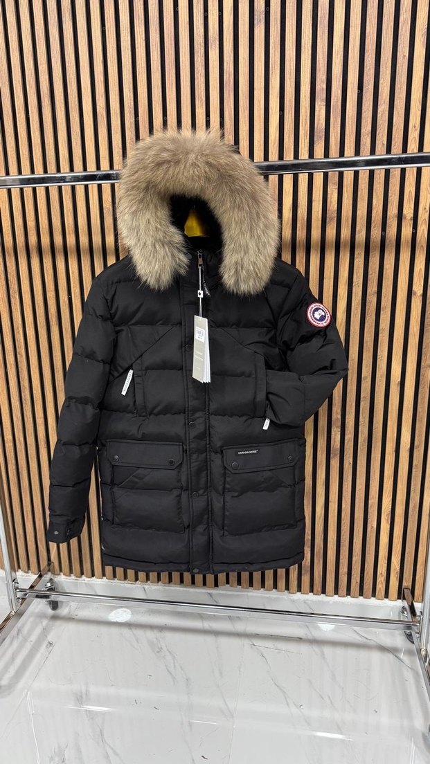 Kürklü Kapüşonlu Beyaz Erkek Kısa Mont - Görsel 3