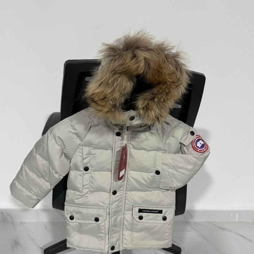 Beyaz Kürklü Nakışlı çocuk Montları - Görsel 5