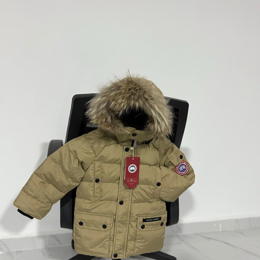 Beyaz Kürklü Nakışlı çocuk Montları - Görsel 4