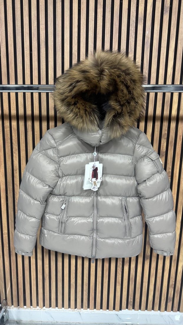 Kürk Detaylı Kısa Mavi Kadın Mont - Görsel 3