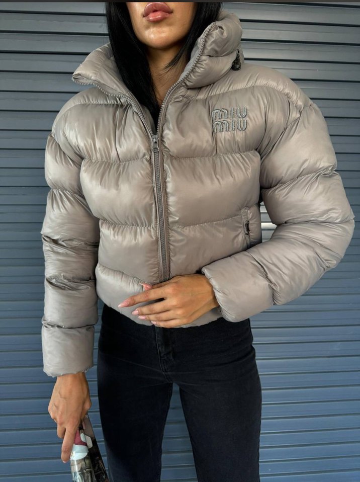 Siyah Şişme Kadın Mont, Yüksek Yaka, Günlük - Görsel 2