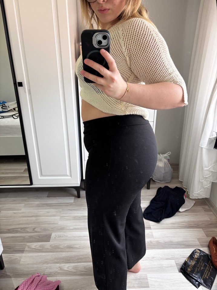 Bej Kadın Triko Crop Top - Görsel 2