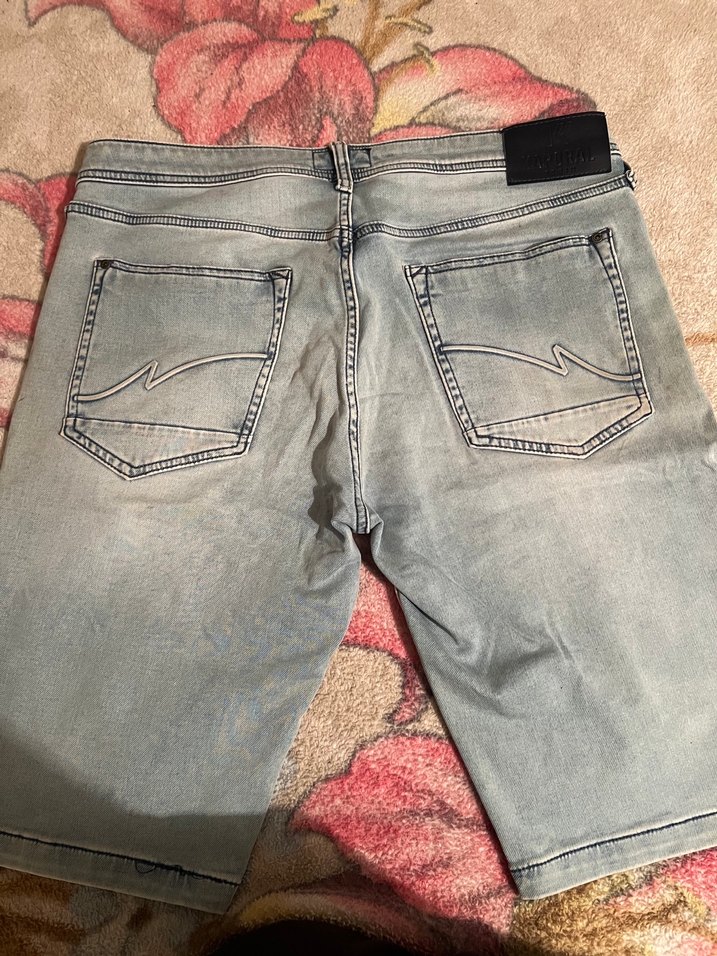 Mavi Bağlamalı Kısa kot Erkek Şort - Görsel 3