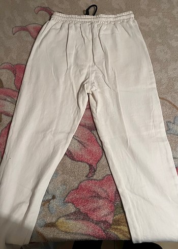 Beyaz Rahat Kesim Unisex Eşofman Altı - Görsel 2