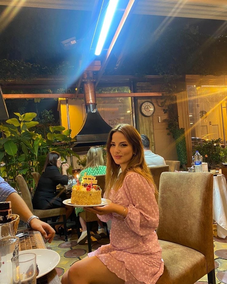 Pembe Puf Kollu Bohem Mini Elbise - Görsel 4