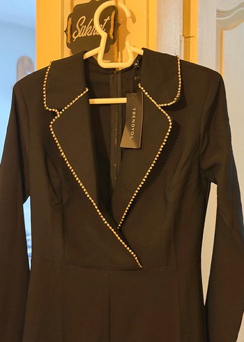 Siyah Uzun Kollu Kadın Tulum - Görsel 3