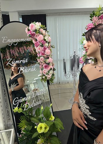 Siyah Straplez Uzun Abiye Elbise - Görsel 5