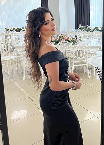 Siyah Straplez Uzun Abiye Elbise - Görsel 7