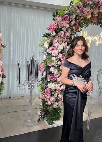 Siyah Straplez Uzun Abiye Elbise - Görsel 2