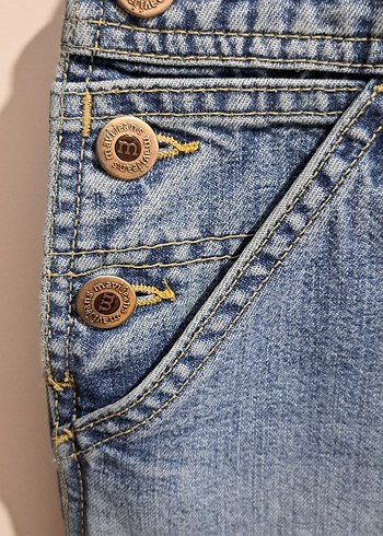 Kadın Mavi Denim Uzun Tulum - Görsel 5