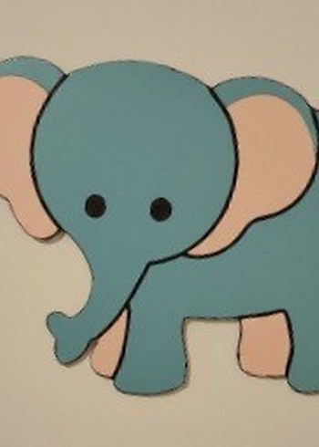 Gri Fil Desenli Çocuk Odası Duvar Lambası - Görsel 2