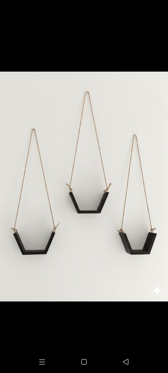 antrasit Asmalı Dekoratif Duvar Rafları - Görsel 3