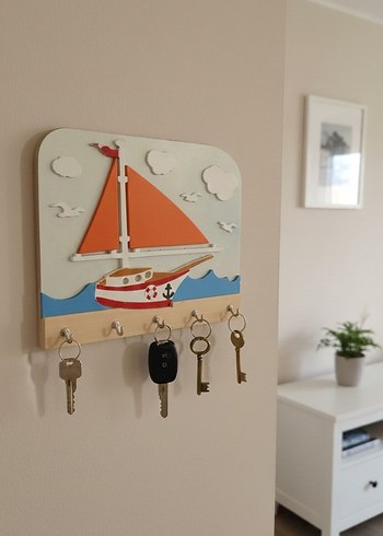 Mavi Çocuk Askılığı Yelkenli Tasarımlı - Görsel 3