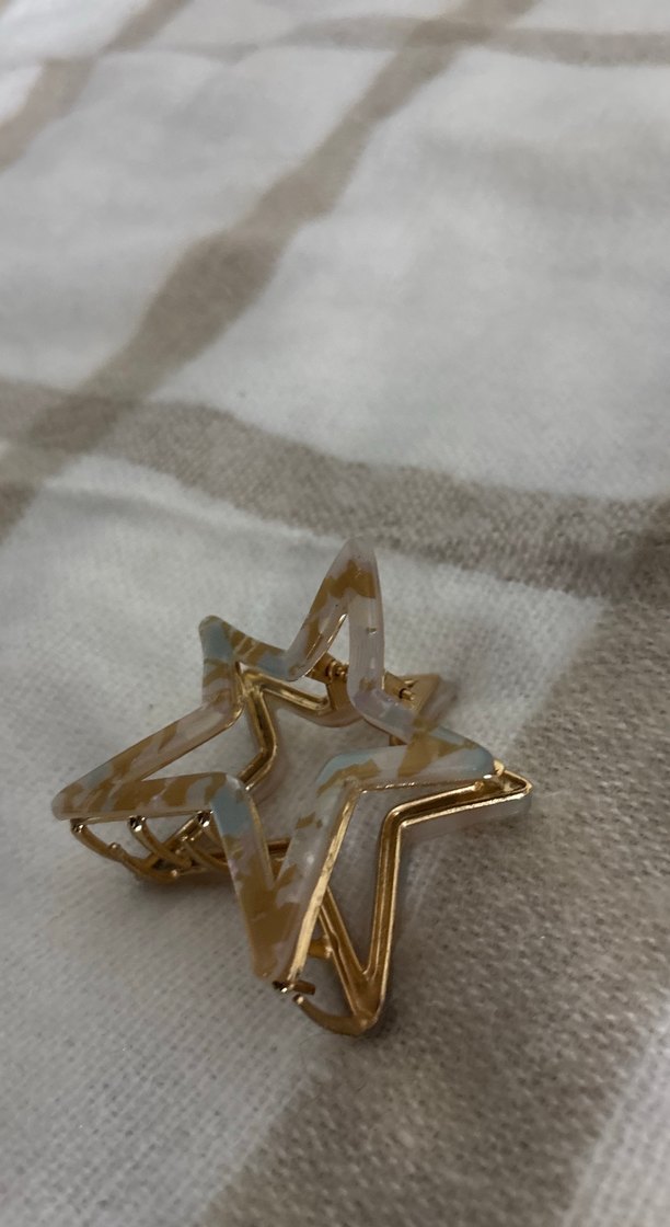 Altın Renkli Boncuklu Yıldız Saç Tokası - Görsel 3