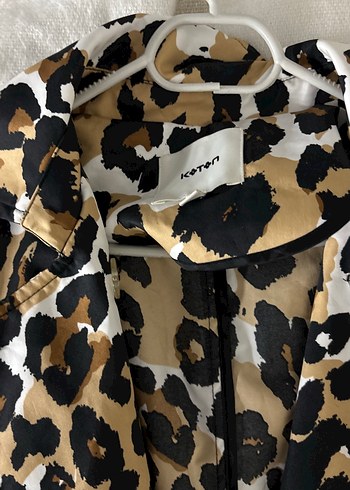 Leopar Desenli Uzun Kadın Kaban - Görsel 2