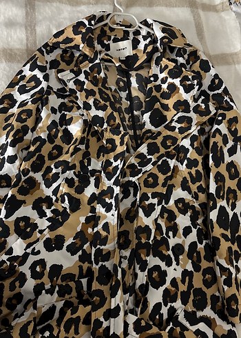 Leopar Desenli Uzun Kadın Kaban - Görsel 4