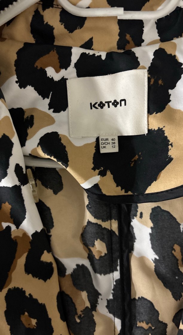 Leopar Desenli Uzun Kadın Kaban - Görsel 3