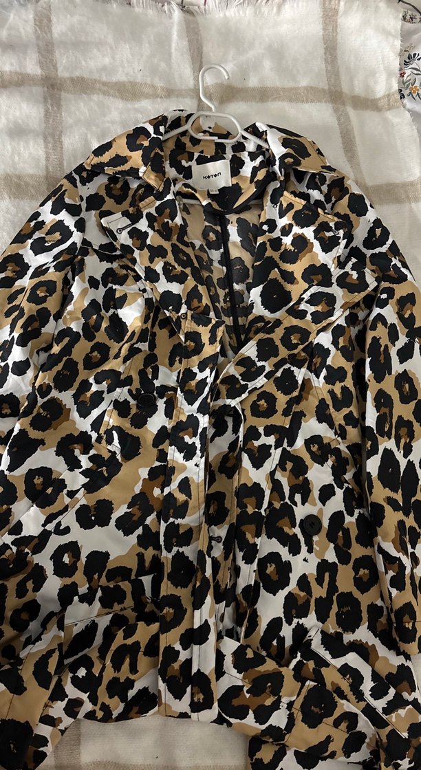 Leopar Desenli Uzun Kadın Kaban - Görsel 4