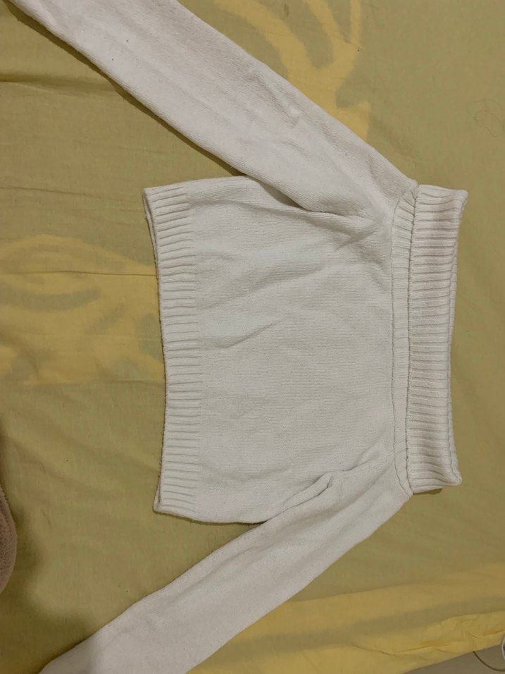 Beyaz Pamuklu Kadın Kazak - Görsel 3