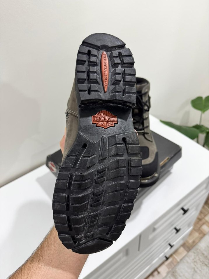 harleyGri Bağcıklı Erkek Biker Bot - Görsel 5