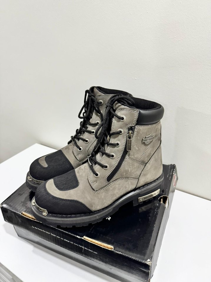 harleyGri Bağcıklı Erkek Biker Bot - Görsel 4