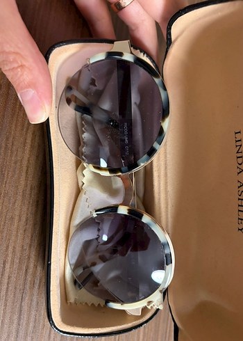 Linda Ashley Bej Retro Gözlük - Görsel 3