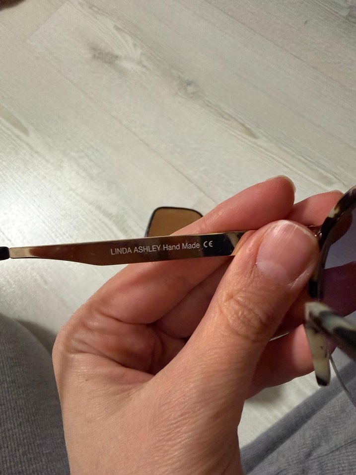 Linda Ashley Bej Retro Gözlük - Görsel 5