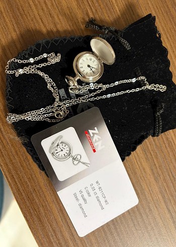 Vintage Gri Cep Saati Zincirli - Görsel 2