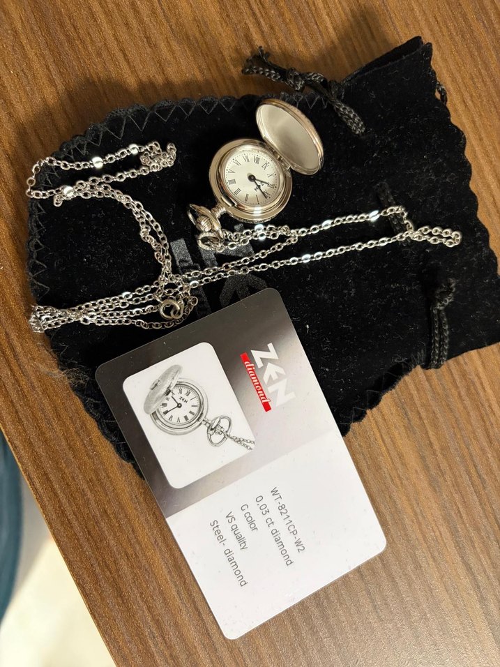 Vintage Gri Cep Saati Zincirli - Görsel 2