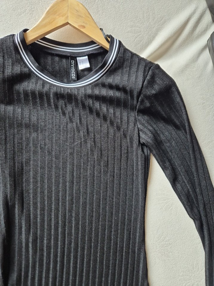 Siyah Uzun Kollu Triko Midi Elbise - Görsel 3