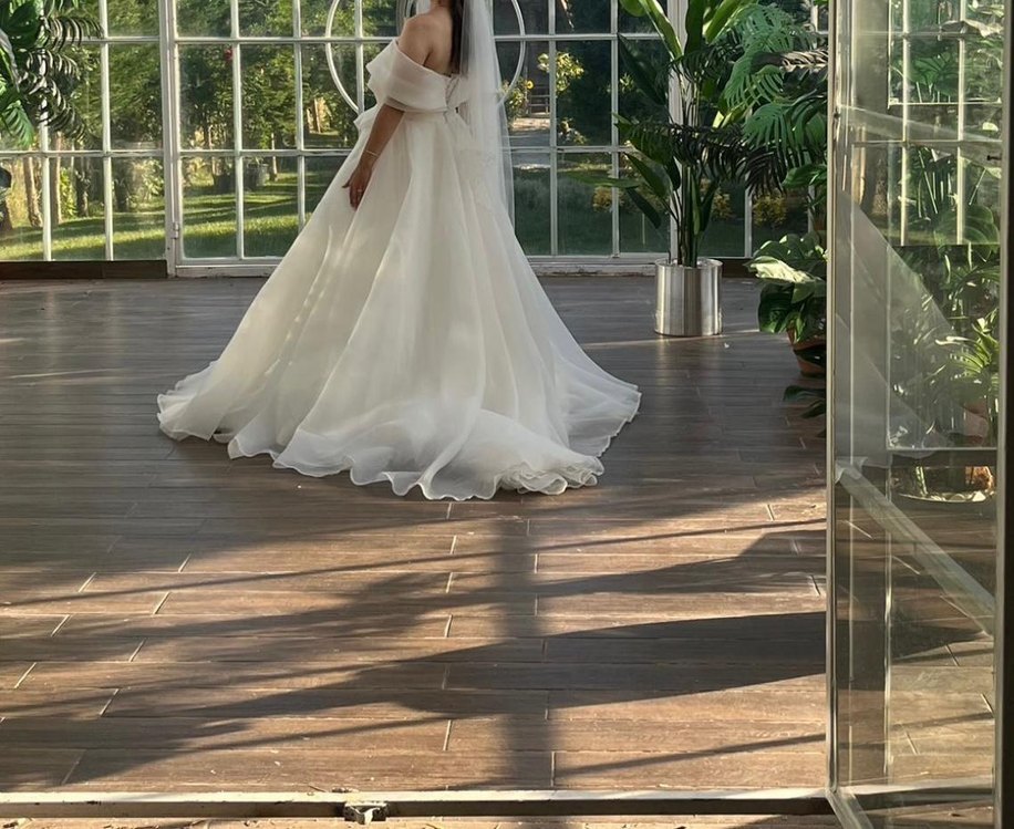 Modern Klasik Straplez A Kesim Beyaz Gelinlik - Görsel 3