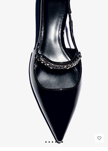 MANGO Siyah Rugan Zincir Detaylı 35 Beden Topuklu Ayakkabı - Görsel 3