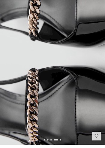 MANGO Siyah Rugan Zincir Detaylı 35 Beden Topuklu Ayakkabı - Görsel 2