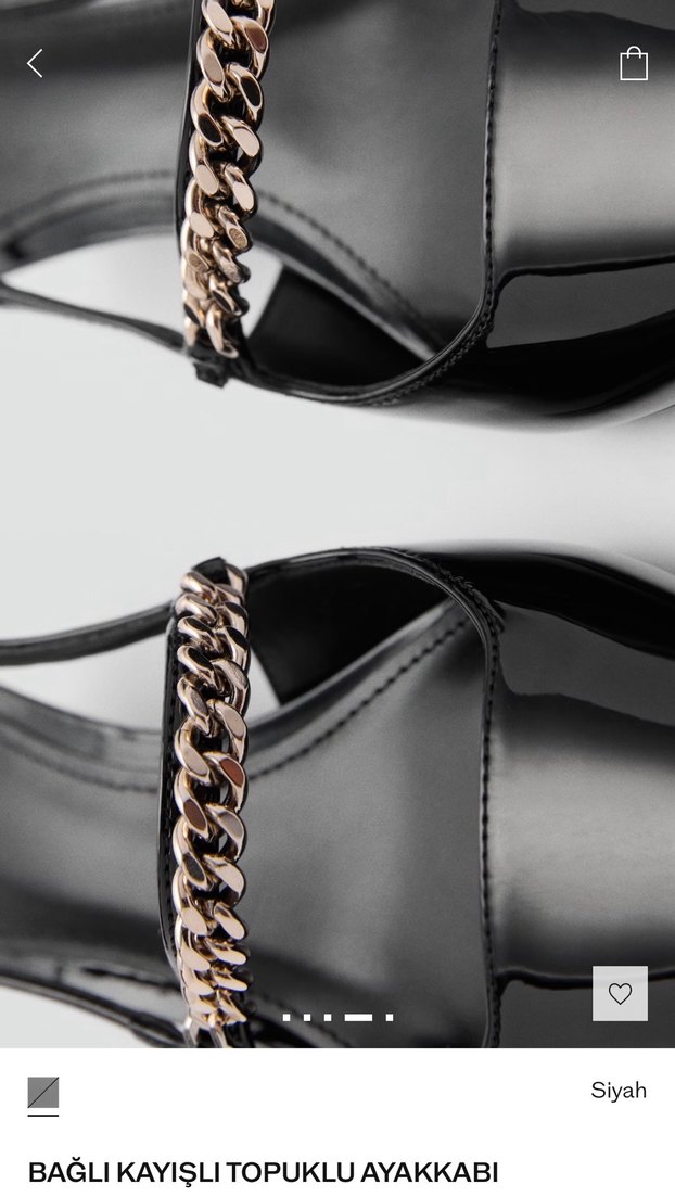 MANGO Siyah Rugan Zincir Detaylı 35 Beden Topuklu Ayakkabı - Görsel 2