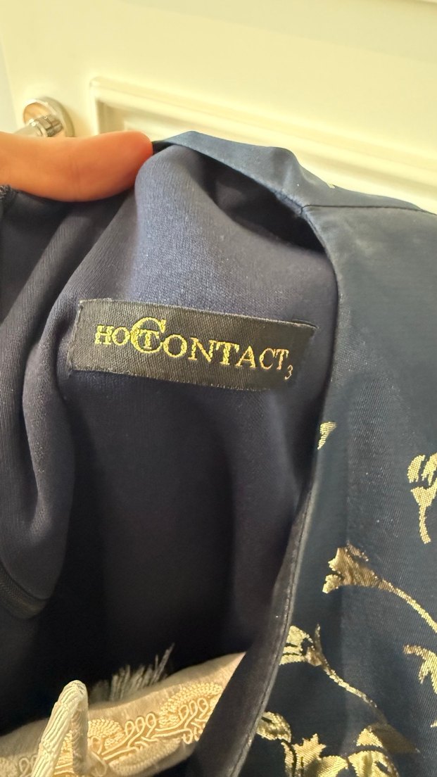 Nakışlı Lacivert Uzun Abiye Elbise - Görsel 3