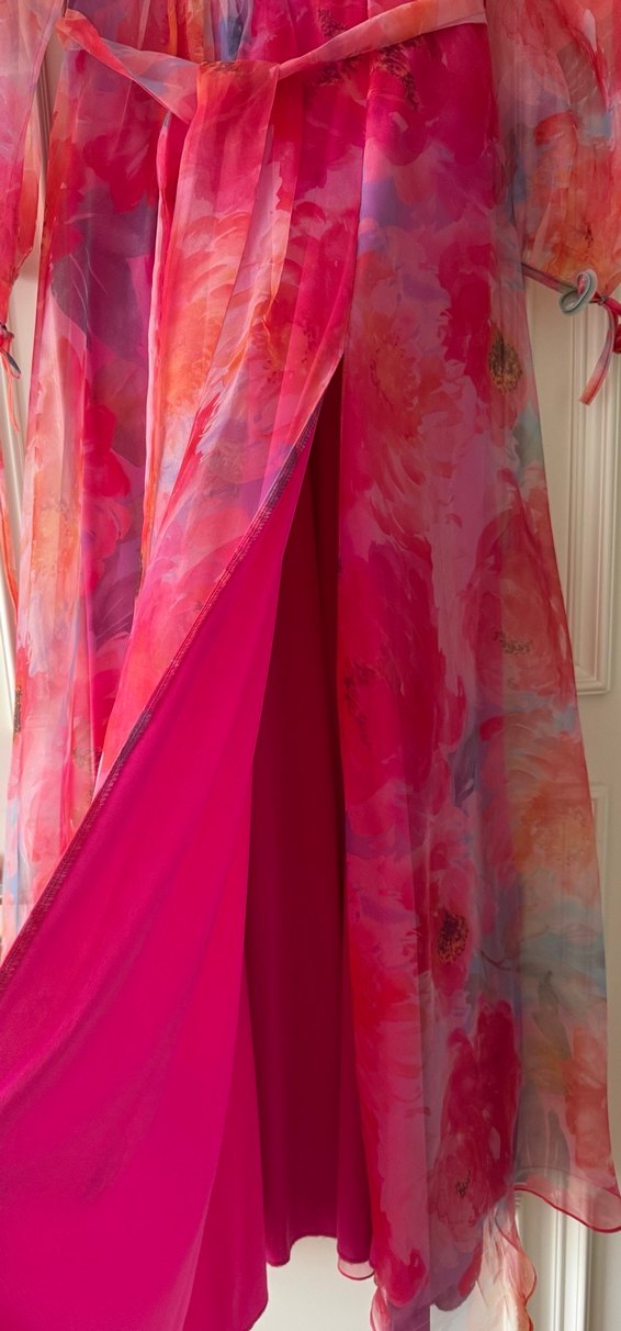 Pembe Bağcıklı Bohem Uzun Elbise - Görsel 3