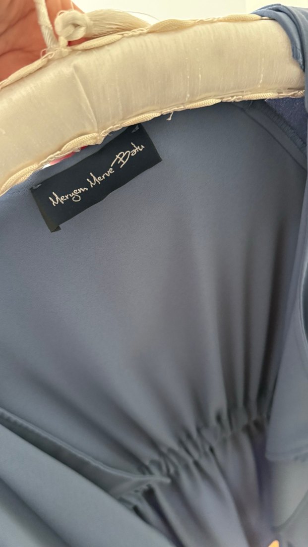 Uzun Mavi Kadın Kap - Görsel 4