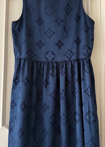 Düğmeli Lacivert Midi Bohem Kadın Elbise - Görsel 2