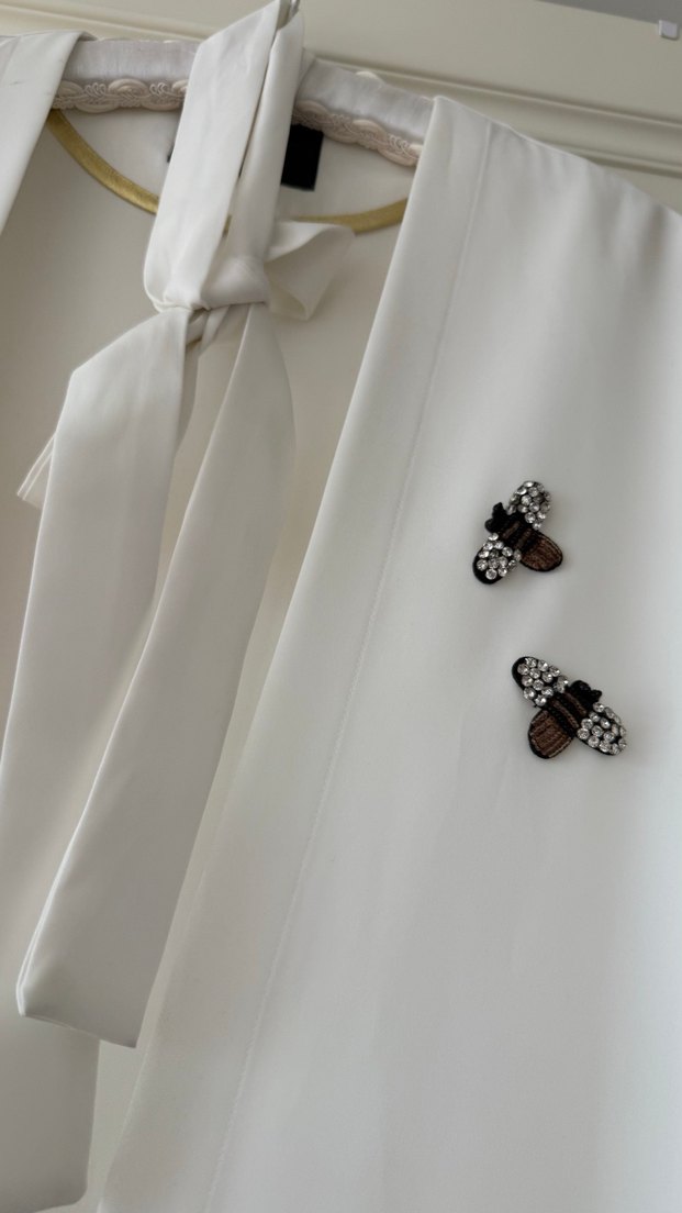 Beyaz Midi Boy Abaya - Görsel 2