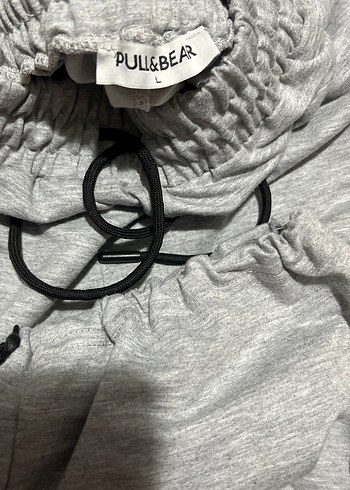 Gri Nakışlı Kadın Keten Şort Eşofman - Görsel 2