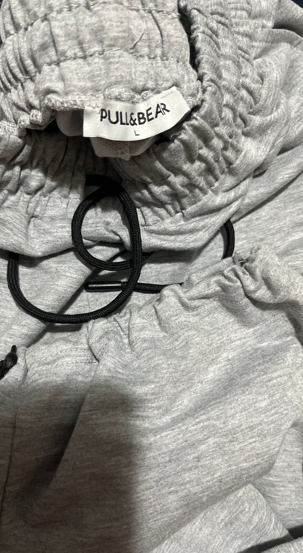 Gri Nakışlı Kadın Keten Şort Eşofman - Görsel 2