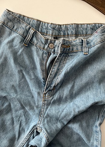 Kadın Gri-Mavi Bol Kesim Midi Kot Pantolon - Görsel 2