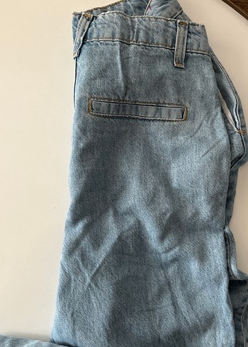 Kadın Gri-Mavi Bol Kesim Midi Kot Pantolon - Görsel 3