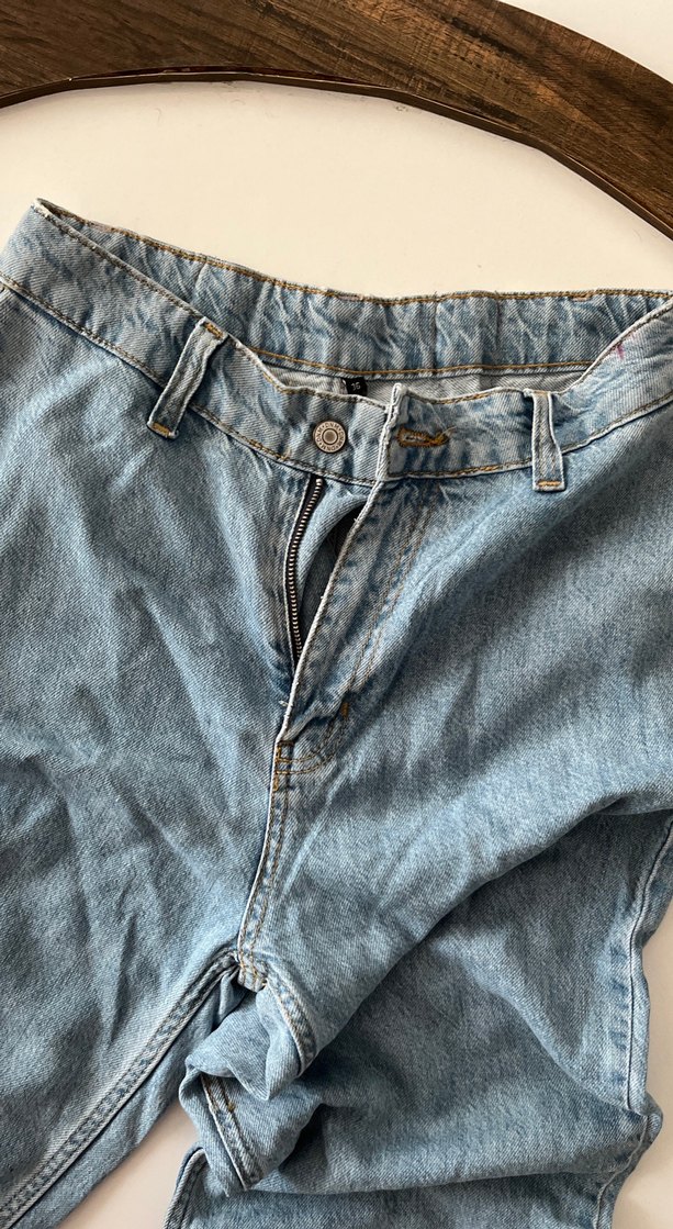 Kadın Gri-Mavi Bol Kesim Midi Kot Pantolon - Görsel 2